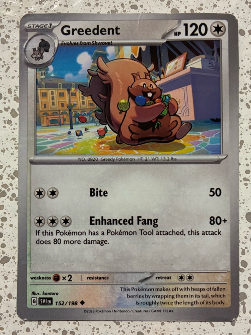 Greedent Pokémon Card - Stage 1 - 120 HP
